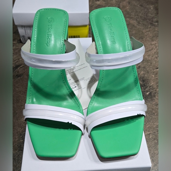 The Drop Avery Square Toe TWO Strap High Heeled Sandal #777-779 - Picture 8 of 14